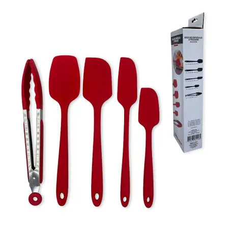 Kit Espátulas + Pegador de Silicone - 5 Peças