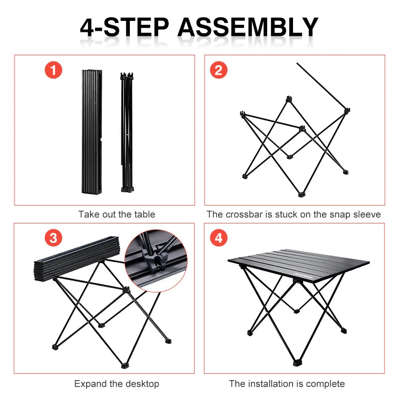 PACOONE Outdoor Camping Table Portable Foldable Desk High strength Ultralight Aluminium Hiking Picnic Folding Tables For BBQ New