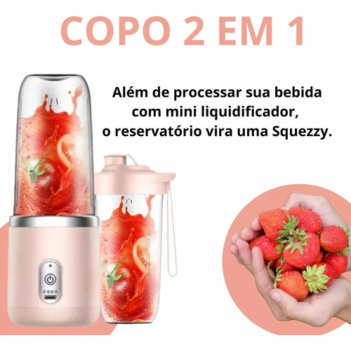 Mini Liquidificador Portátil com Coqueteleira